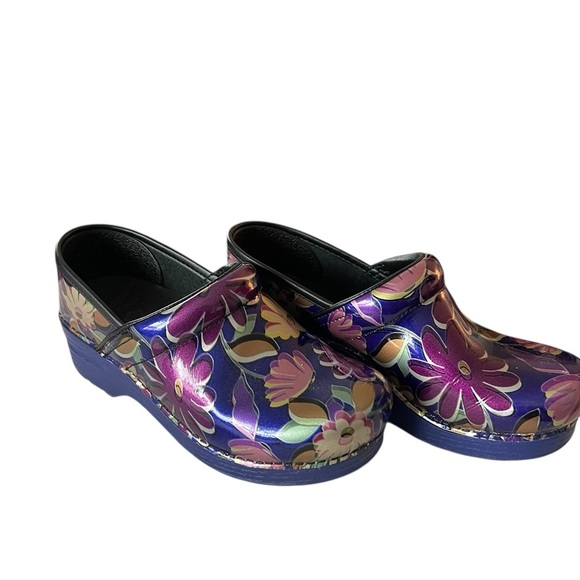 Dansko Professional Clog Indigo Floral Patent Leather EU 37 - Picture 5 of 7